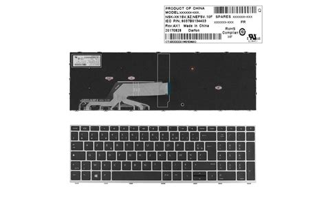 Clavier HP ProBook 650 G4 655 G4 650 G5 655 G5 Cadre Inclus