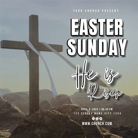 Easter Sunday Event Video Ads Template Postermywall