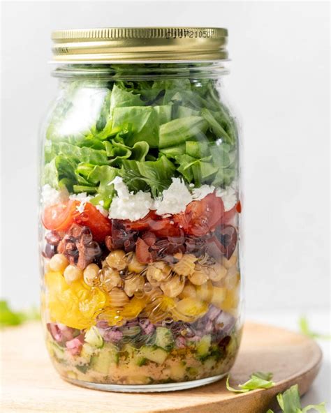 Greek Style Mason Jar Salad Healthy Fitness Meals