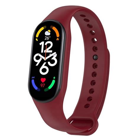 Opaska Zamienna Do Xiaomi Mi Band 5 6 7 Bordowy Bransoletka Smart