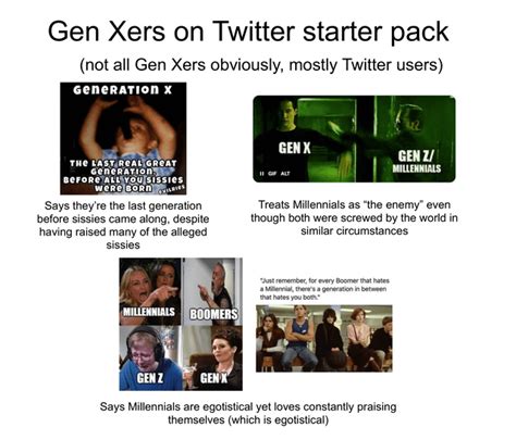 Gen Xers On Twitter Starter Pack Rmillennials