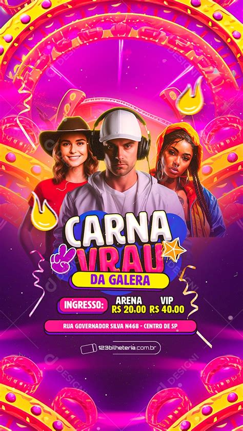 Story Flyer Carnaval Carna Vrau Da Galera Social Media Psd Editável