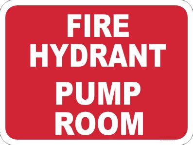 Fire Pump Room Signage