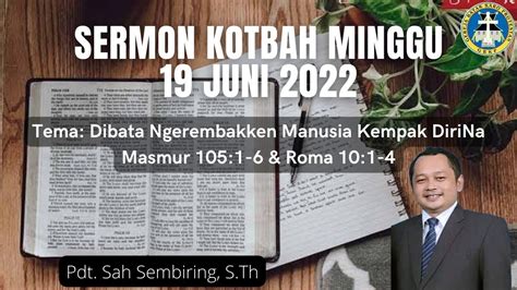 Sermon Kotbah Minggu Juni Masmur Roma Pdt