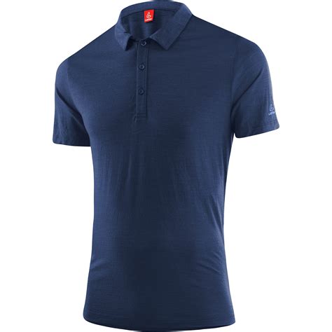 L Ffler Merino Tencel Poloshirt Men Dark Blue Bike