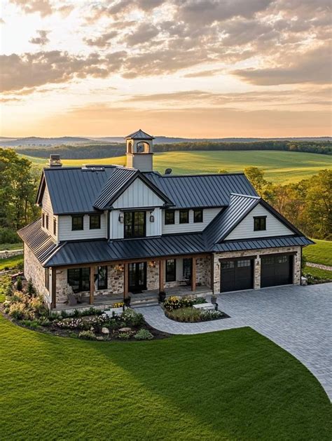 An Aerial View Of A Large Home In The Country