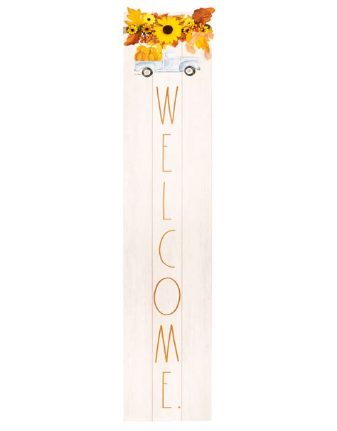 Rae Dunn Welcome” Large Wooden Fall Welcome Porch Sign Designstyles