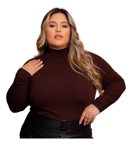 Blusa Gola Alta Feminina Plus Size Cacharrel De Malha Linda Mercadolivre