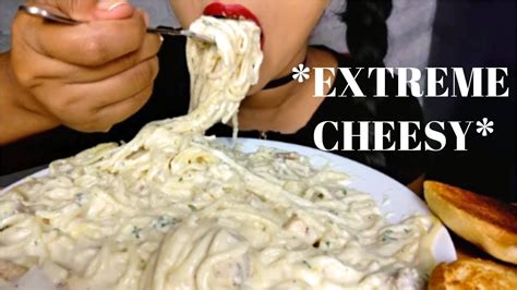 Extreme Cheesy Pasta Asmr Alfredo Spaghetti Creamy Chicken Pasta