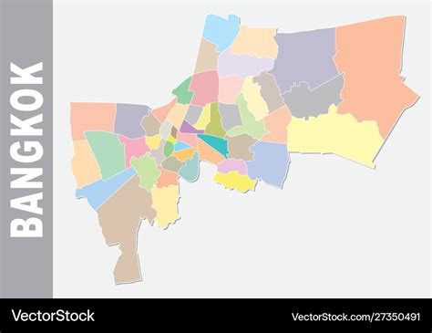 Colorful Bangkok Administrative And Political Map Vector Image