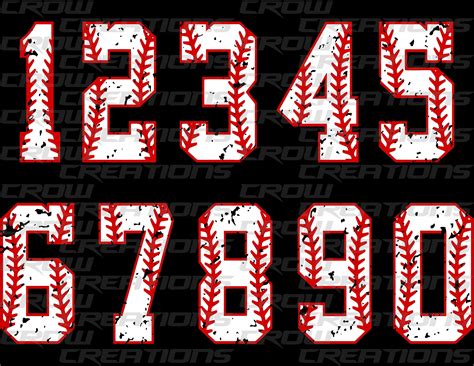 Baseball Distressed Number Font, Sublimation Baseball Png, Baseball Png ...