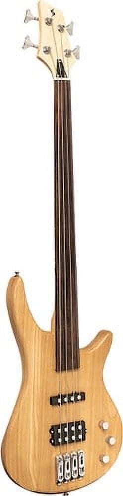 Stagg Fusion 40 Fretless Solid Ash 4 String Electric Bass Natural SBF