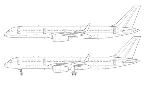 » Boeing 757-200 blank illustration templates (plus freighter / cargo ...