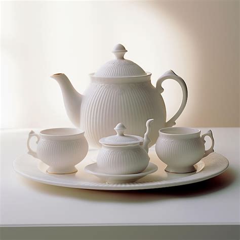 Premium AI Image | a white teapot and teapot are on a plate