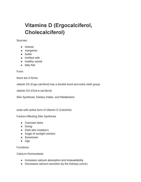 Nutrition And Health Vitamin D Vitamins D Ergocalciferol