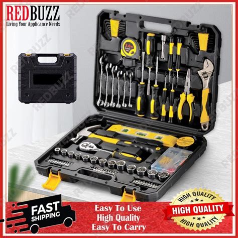 REDBUZZ 108pcs Household Hand Tool Box Set Multifunctional Tool Box ...