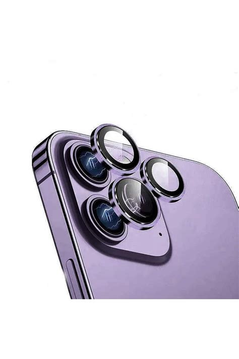 Apple Iphone Pro Max Metal Er Eveli Kamera Koruma Lensi Mor