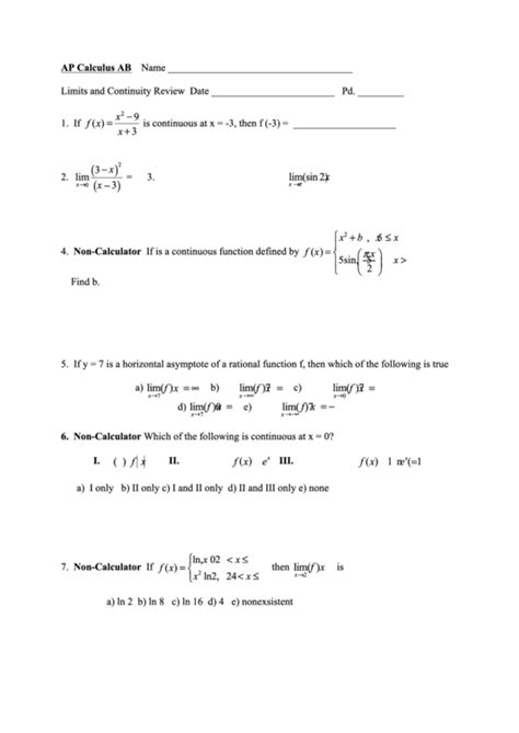 37 Calculus Worksheet Templates Free To Download In Pdf