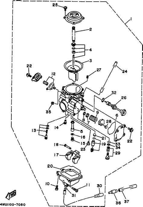 Yamaha Big Bear 350 Carburetor Diagram