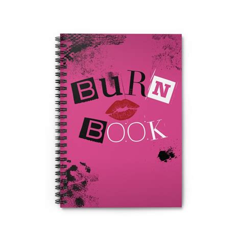 Mean Girls Burn Book Spiral Notebook Ruled Line 118 Page Sketchbook