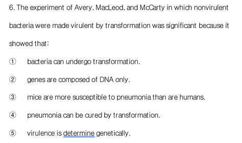 Solved The experiment of Avery, MacLeod, and McCarty in | Chegg.com