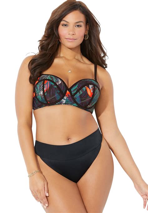 Swimsuits For All Women S Plus Size Madame Underwire Bikini Set With