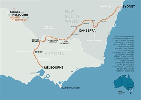 Melbourne To Sydney Via The Inland Route Map Sydney Melbourne Touring