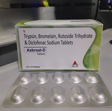 Trypsin Mg Bromelain Mg Rutoside Trihydrate Mg Diclofenac Sodium