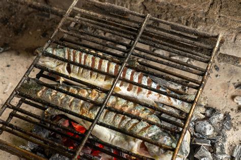 Cooking fish on a fire 4528912 Stock Photo at Vecteezy