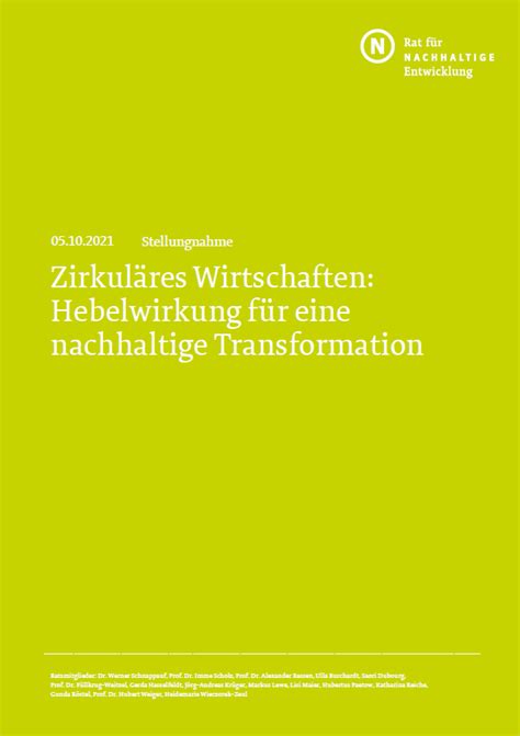 Rat F R Nachhaltige Entwicklung Entscheidender Hebel