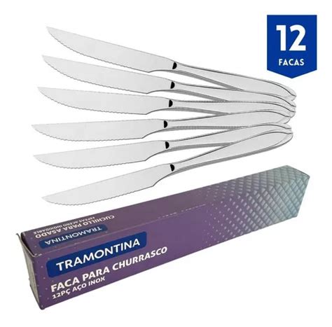 12 Facas Para Churrasco Tramontina Laguna Inox Serra 21cm Frete grátis