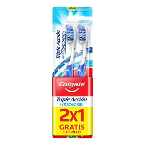 Cepillo de Dientes Colgate Triple Acción Extra Blancura Mediano 2 pzas