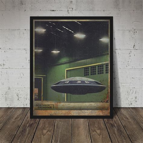 Northrop Grumman Uap Poster Ufo Alien Poster Retro Sci Fi Home Decor