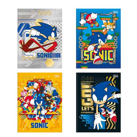 Caderno Universitário Brochura Capa Dura Sonic 80 Folhas Papel