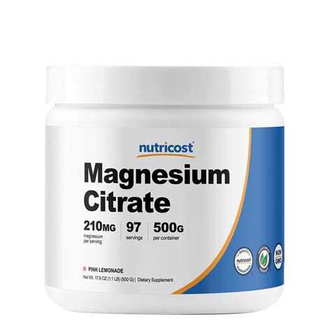 Nutricost Magnesium Citrate 48 Serve 250g Superior Supplements