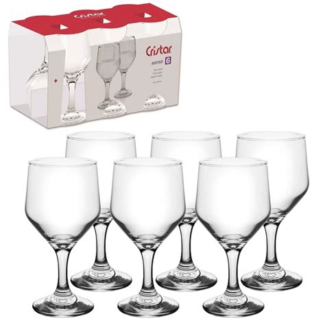 Jogo de Taças Vinho Bistrô 6 Peças 263ml Cristar Class Home Submarino