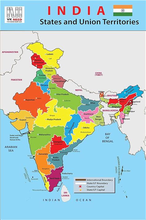 Indian States And Capitals On Map List Of All India's UTs, 43% OFF