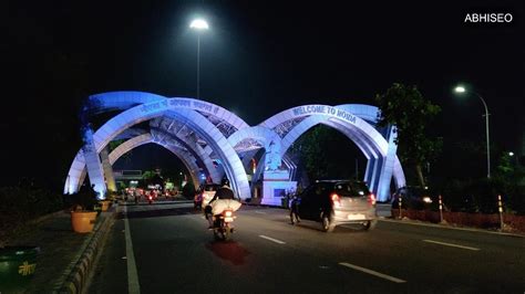 Night View Of Delhi Noida Border Delhi Ncr Border Night Time Youtube