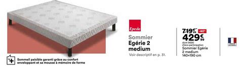 Promo Sommier Egérie Epeda 140 X 190 Cm chez BUT iCatalogue fr