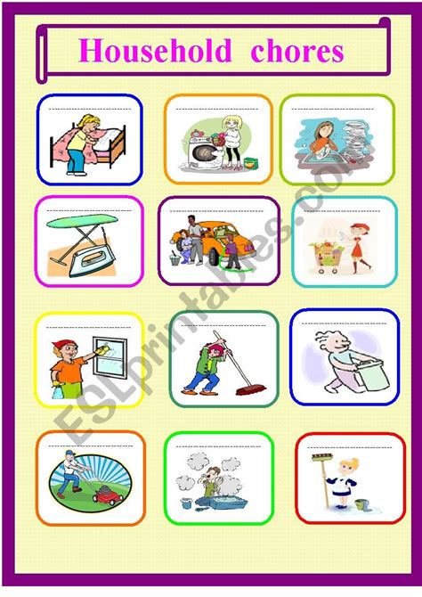 Household Chores Esl Worksheet By Spied D Aignel