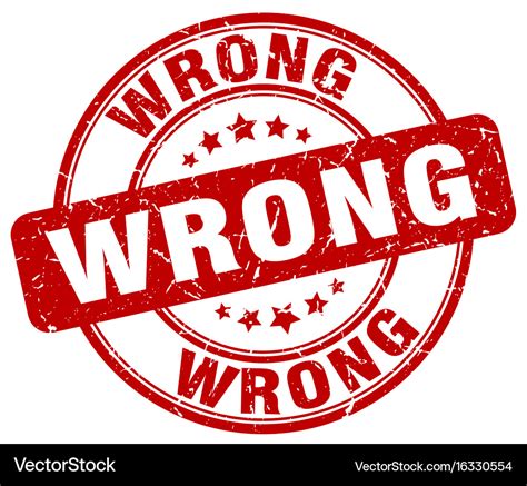 Wrong Stamp Royalty Free Vector Image VectorStock