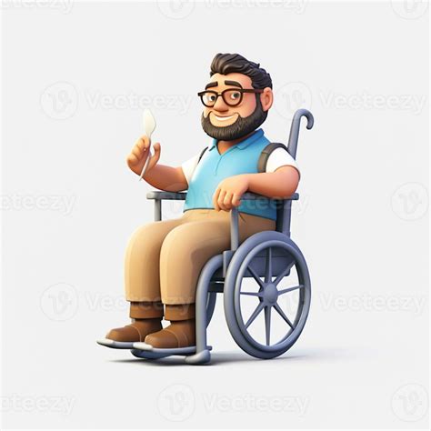 Cartoon character in wheelchair isolated on white background 27179824 ...