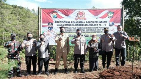 Sambut Hari Bhayangkara Pemkab Gowa Dan Polda Sulsel Tanam Seribu