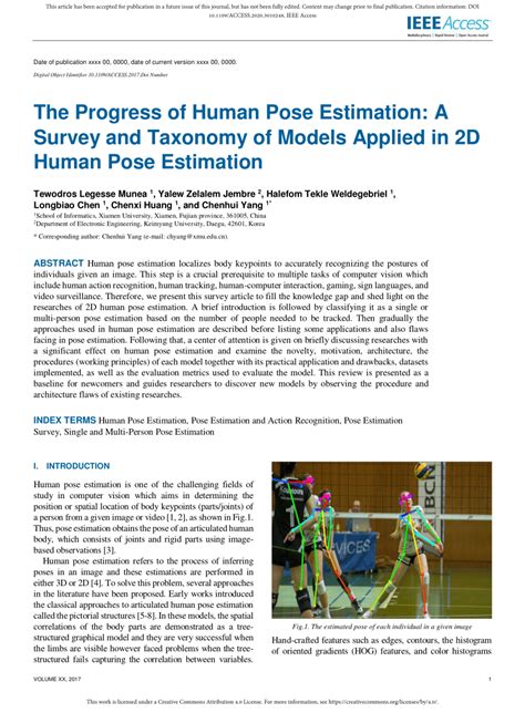 PDF The Progress Of Human Pose Estimation A Survey And Taxonomy Of