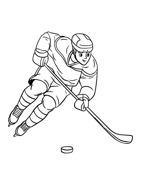 Ice hockey Isolated Coloring Page for Kids 11418454 Vector Art at Vecteezy