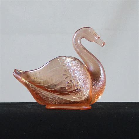 Fenton Pink Glass Pastel Swan Salt Carnival Glass