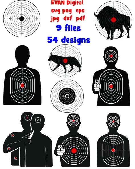 Shooting Target Svg Png Eps Dxf Pdf  Target Svg Gun Target Rifle