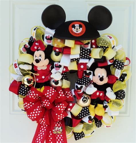 Disney Wreath Micky And Minnie Mouse Red Yellow White Black 139 00