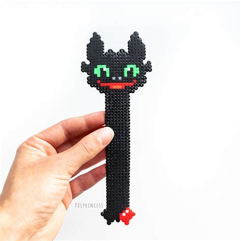 Bookmark Pixel Art Dragon Hama Perler Beads Cute Bookmark Etsy