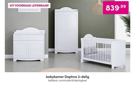 Babykamer Daphne Delig Ledikant Commode Kledingkast Aanbieding Bij